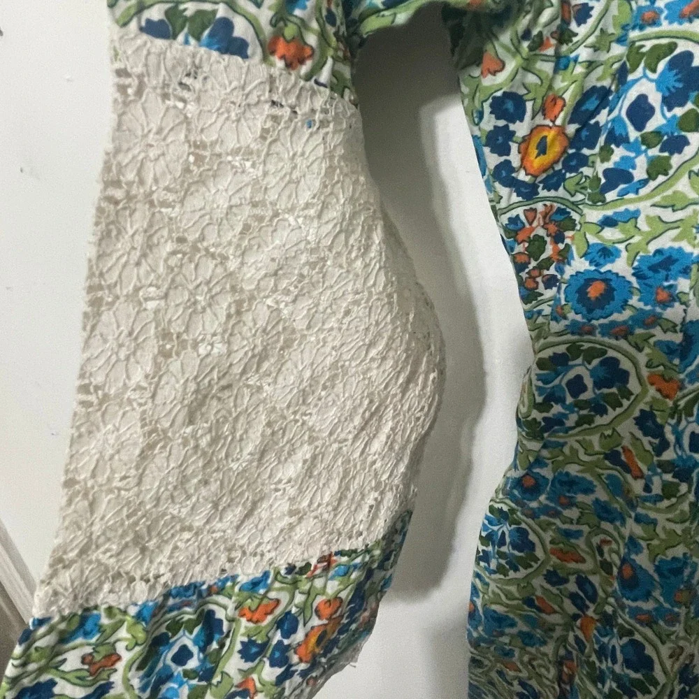 Tara Be In Abundance Floral Lace Dress Size M Boho Prairie 70's Retro Folklore - Picture 4 of 6